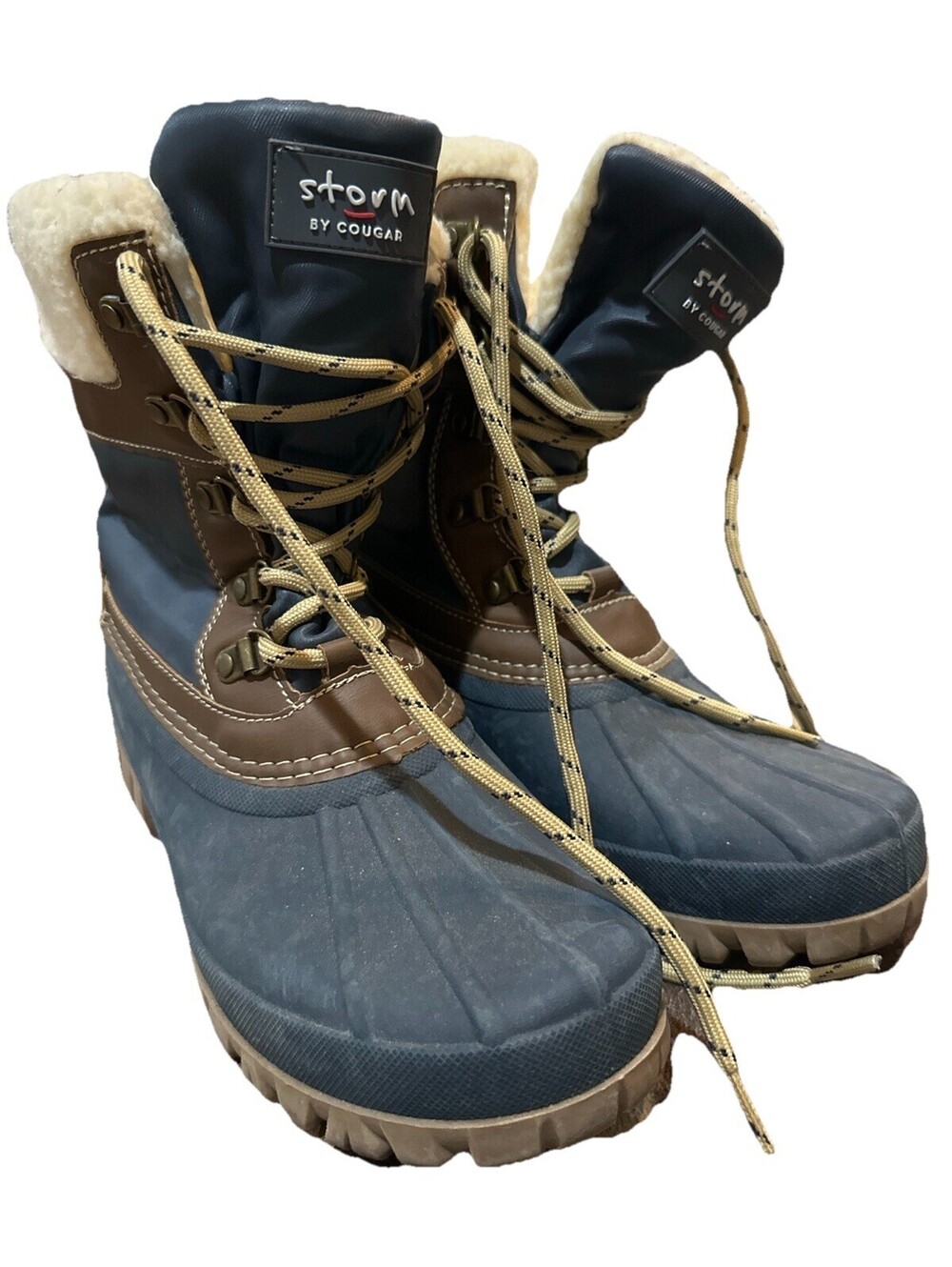 Cougar Storm Duck Boots Womens 10 Waterproof Sherpa Lined Winter Lace